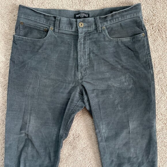 J Crew Gray Corduroy Pants Men 32 x 32 Stretch Flex Straight Preppy Y2K Classic - Picture 2 of 6